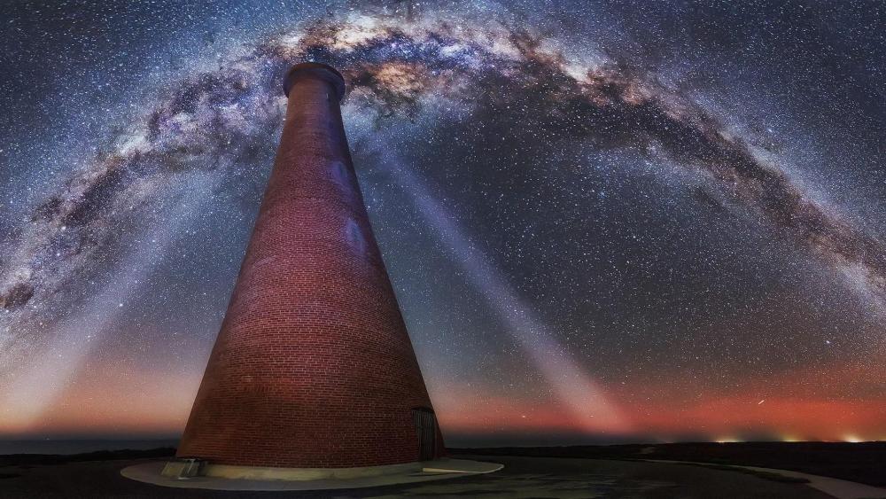 Guilderton Lighthouse & Milky Way wallpaper
