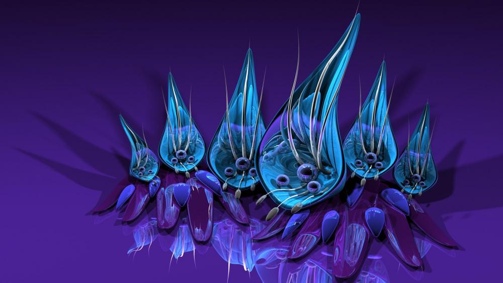 Fantasy flower - 3D Digital art wallpaper