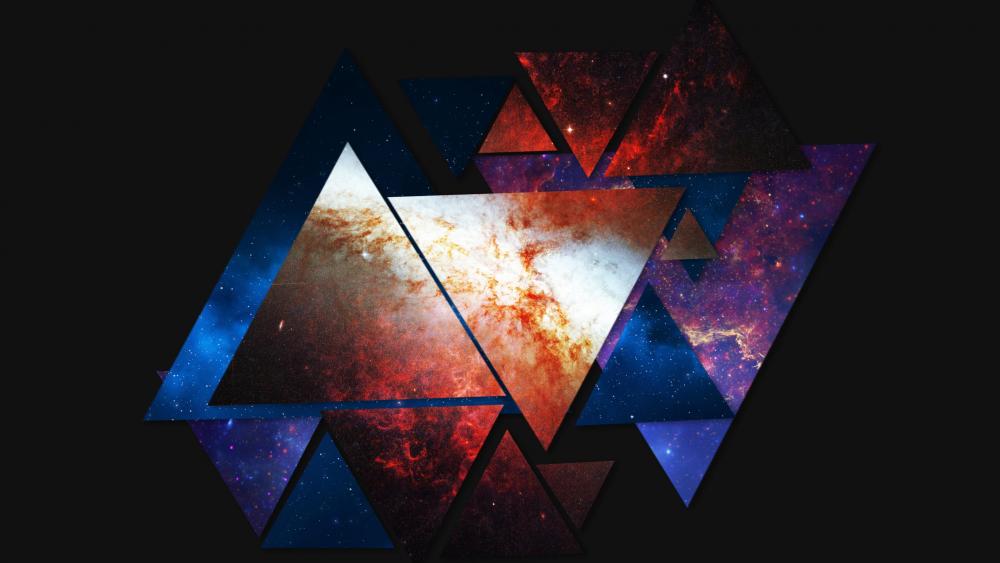 Abstract space triangles wallpaper