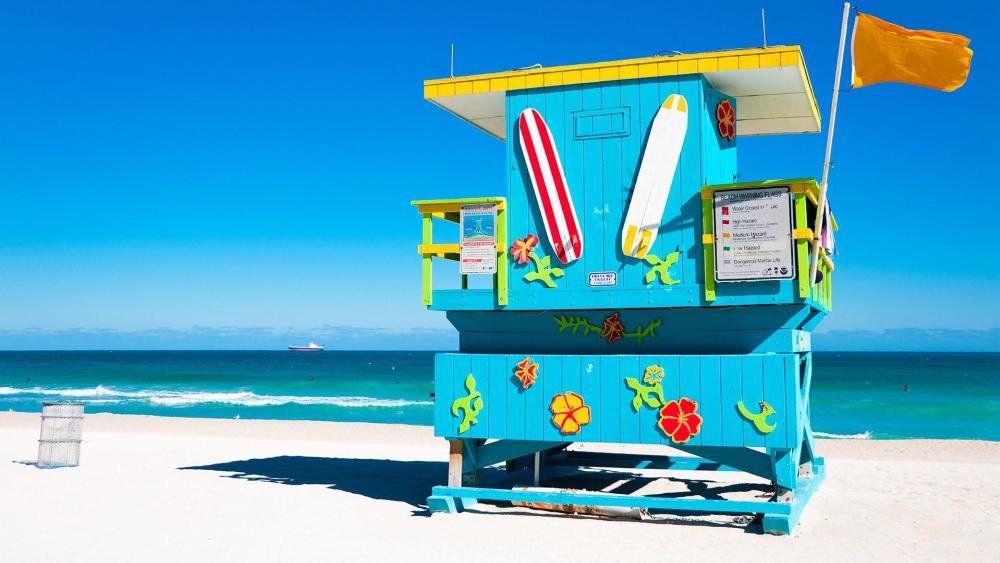 Colorful Lifeguard Tower wallpaper