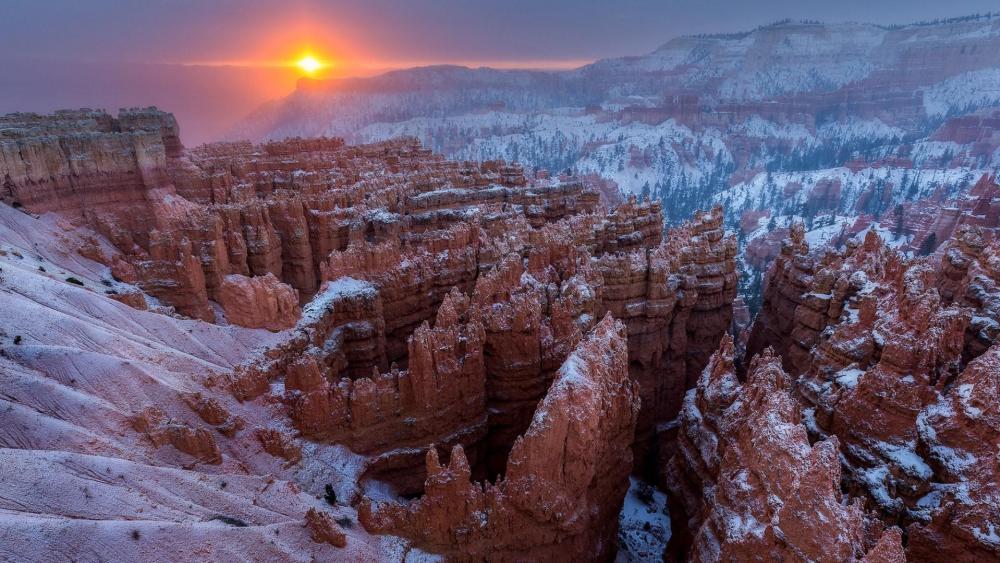 Bryce Canyon National Park in winter wallpaper