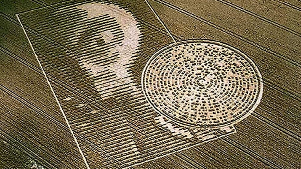 The Alien Face Crop Circle - Sparsholt, Hampshire wallpaper