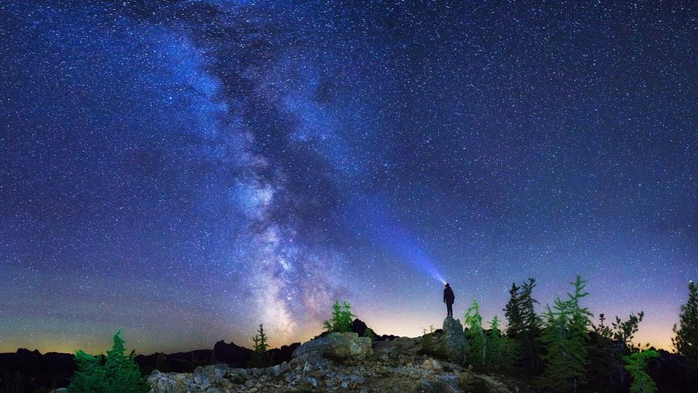 Milky way over North Cascades National Park wallpaper