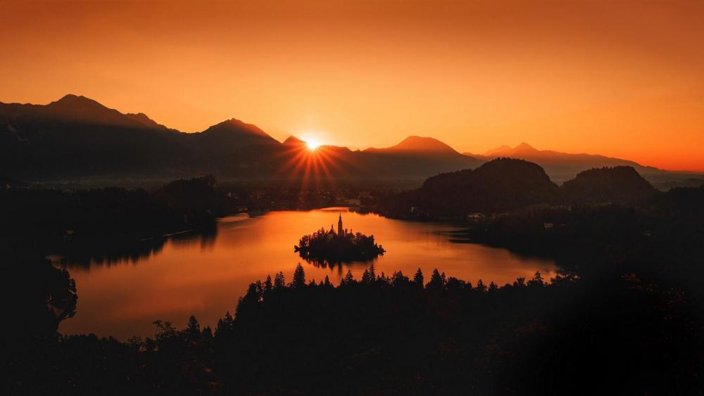 Lake bled from Ojstrica viewpoint wallpaper
