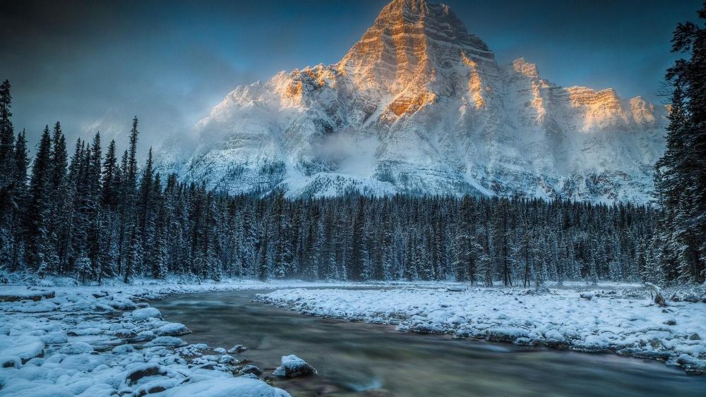 Mountain in winter wallpaper