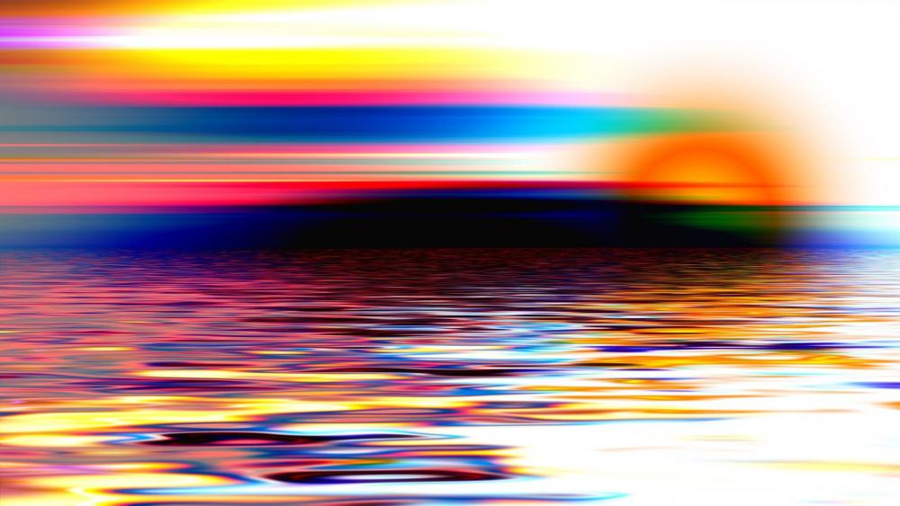 Sunrise over the sea - Abstract art wallpaper