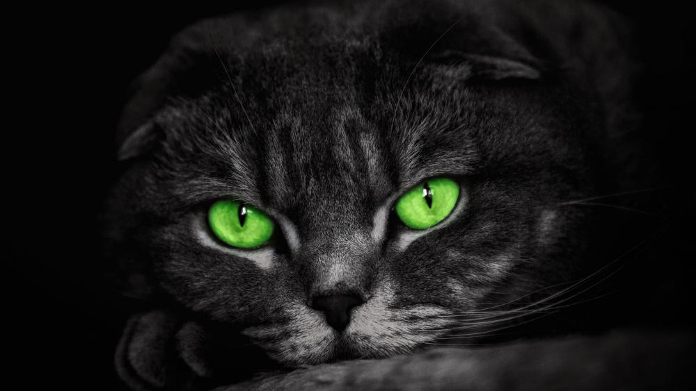 Cat with green eyes wallpaper