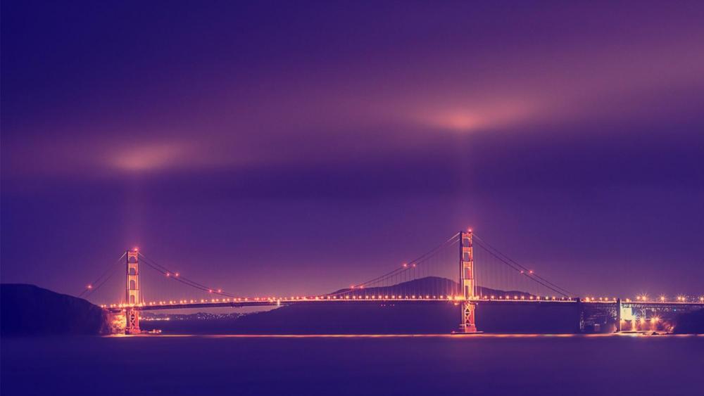 Golden Gate at night wallpaper