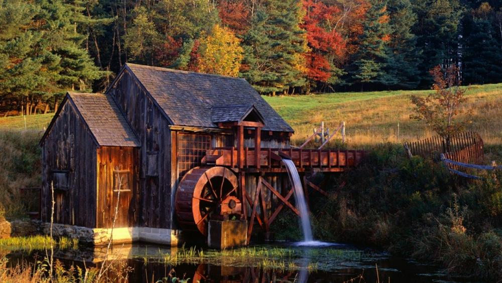 Old Guildhall Grist Mill (Vermont) wallpaper