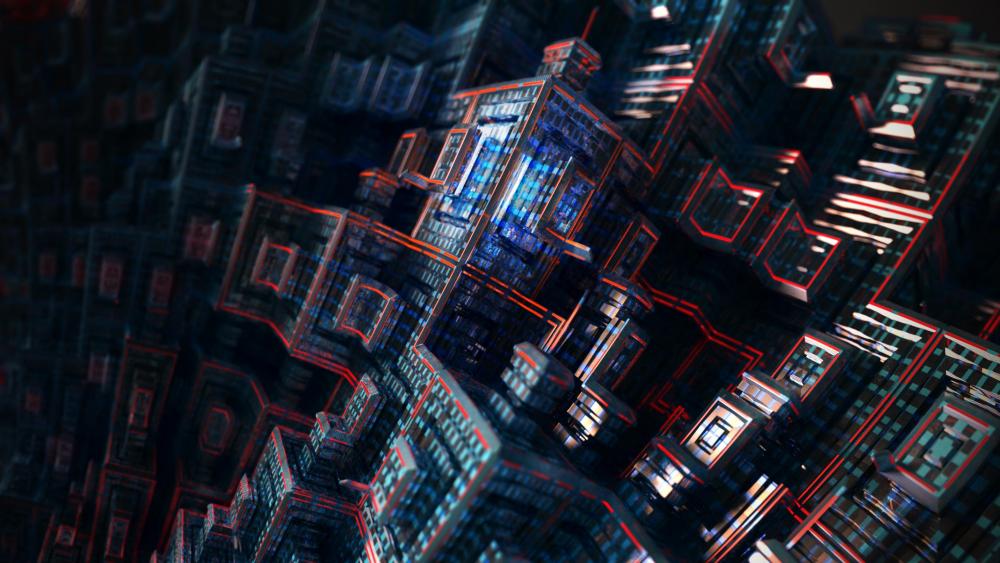3D Buildings - Abstract digital art wallpaper