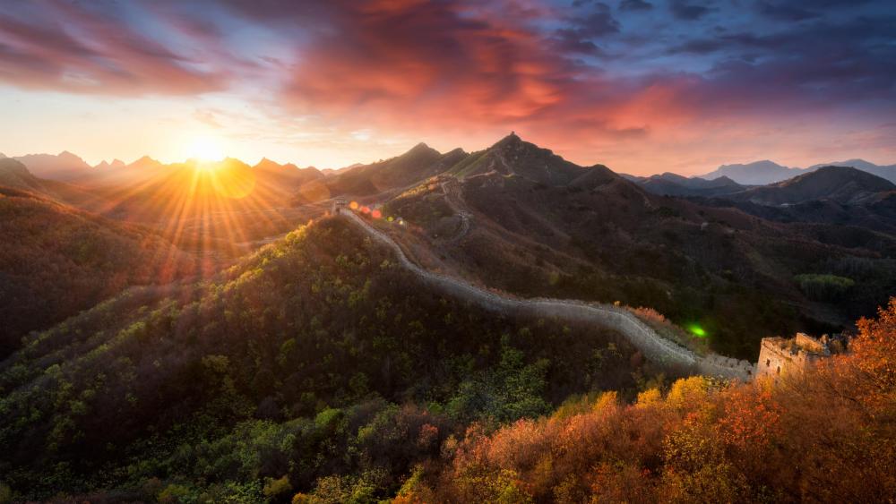 Jiankou Great Wall sunrise wallpaper