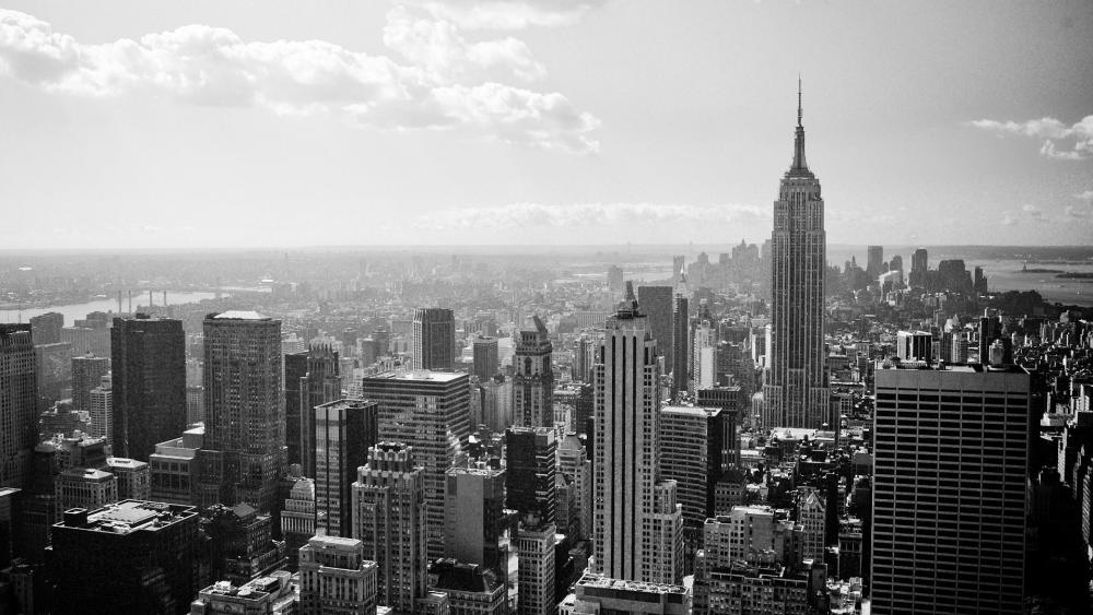 New York City black and white photo wallpaper