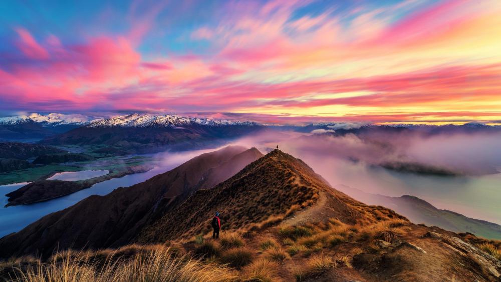 Roys Peak at sunset (Wanaka, New Zealand) wallpaper