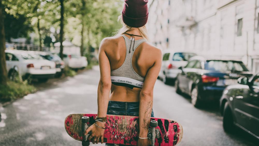Urban Skateboarding Chic wallpaper