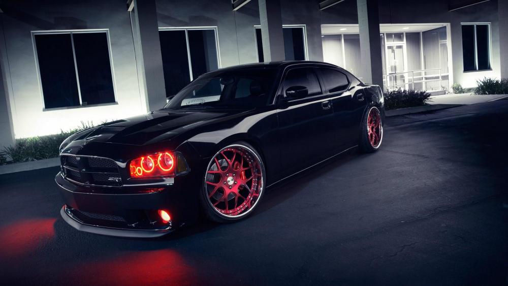 Dodge Charger LX with red lights wallpaper