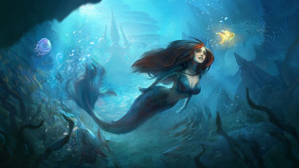 Mermaid - Underwater fantasy world wallpaper