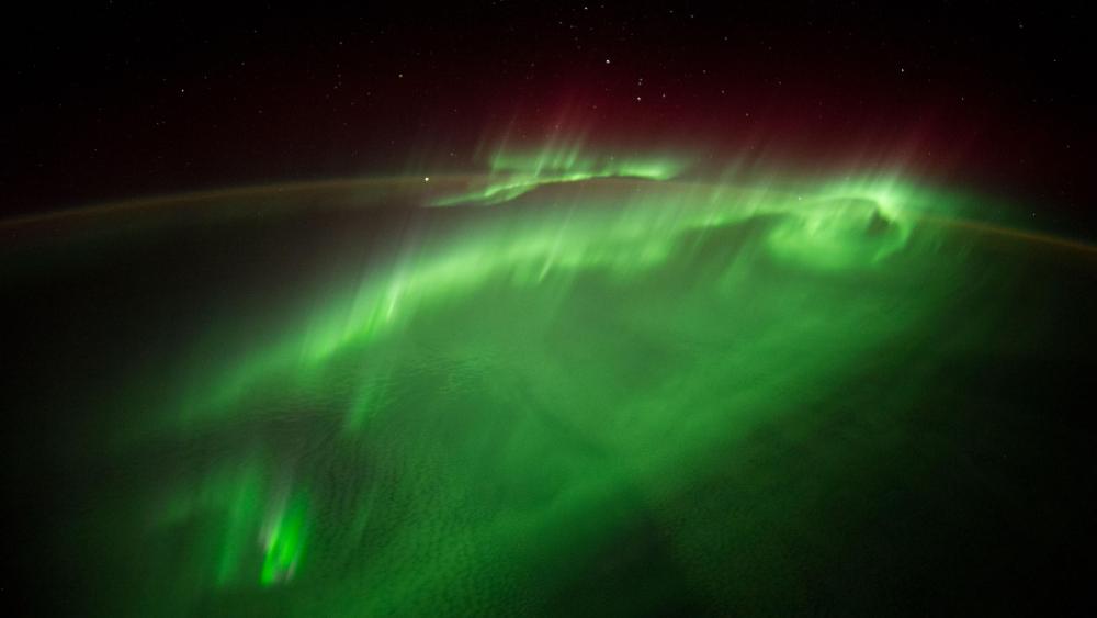 Aurora Australis from the space wallpaper