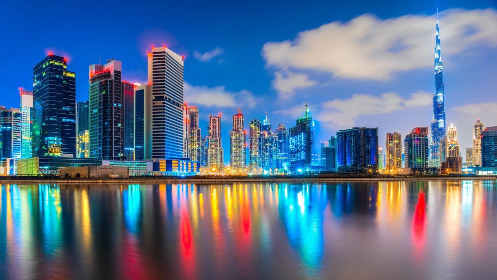 Dubai city lights wallpaper