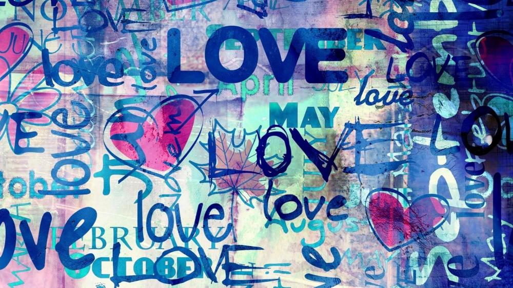 Abstract Love Graffiti Art wallpaper