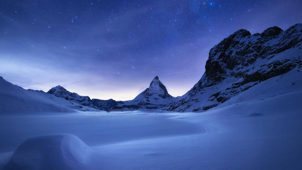 Matterhorn at night wallpaper