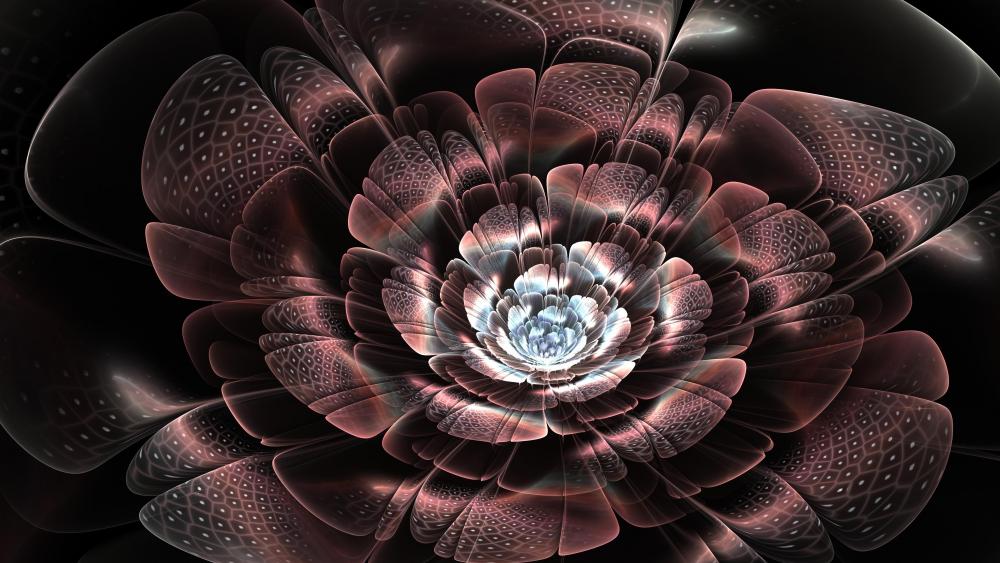 Glowing dark flower digital art wallpaper