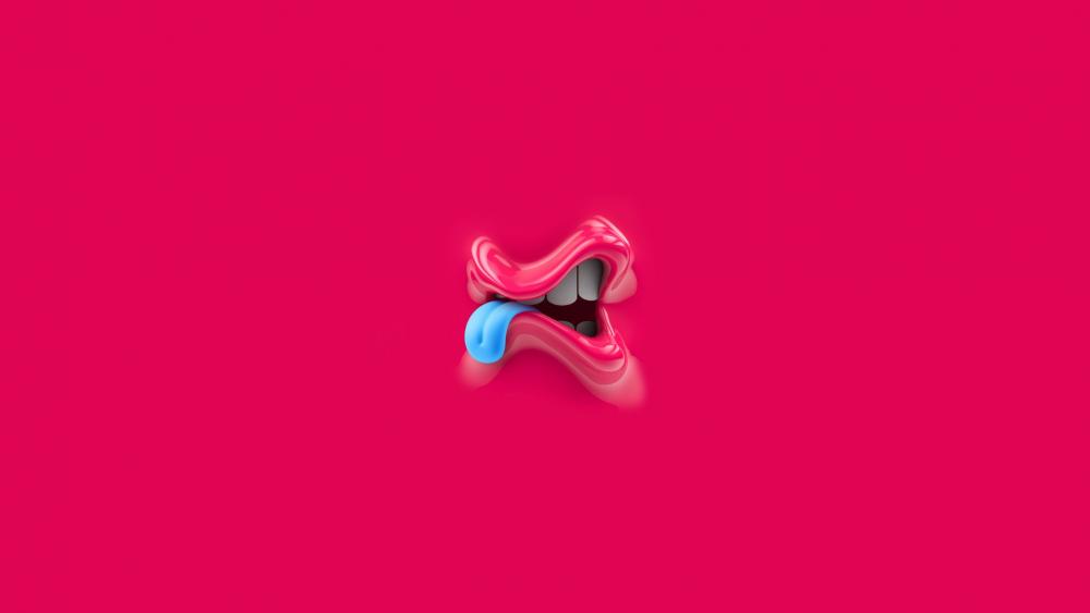 Mouth Animation on Magenta Background wallpaper