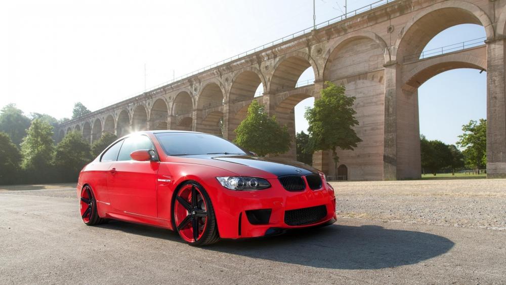 Red BMW M3 coupe wallpaper