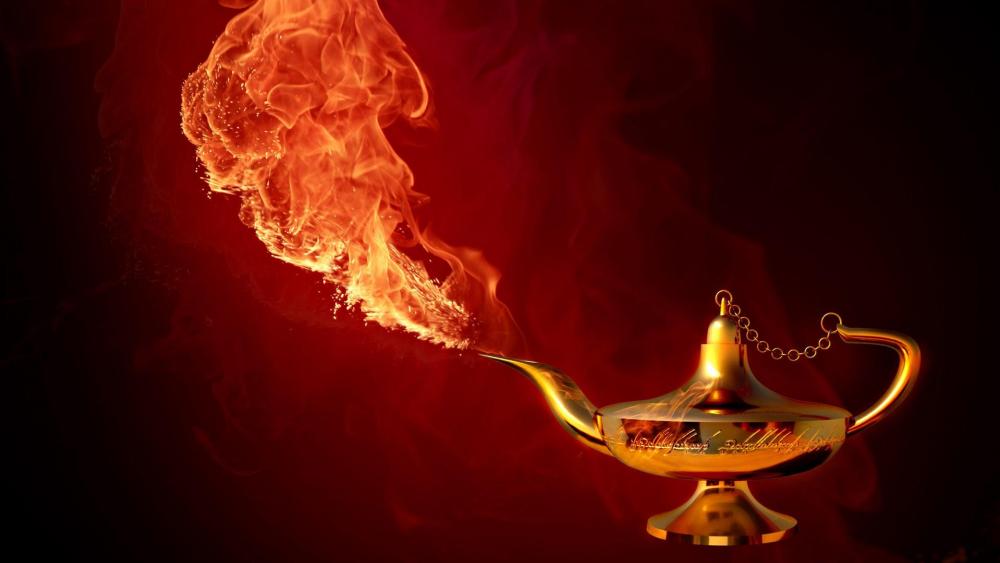 Make a wish - Aladdin's oil lamp wallpaper