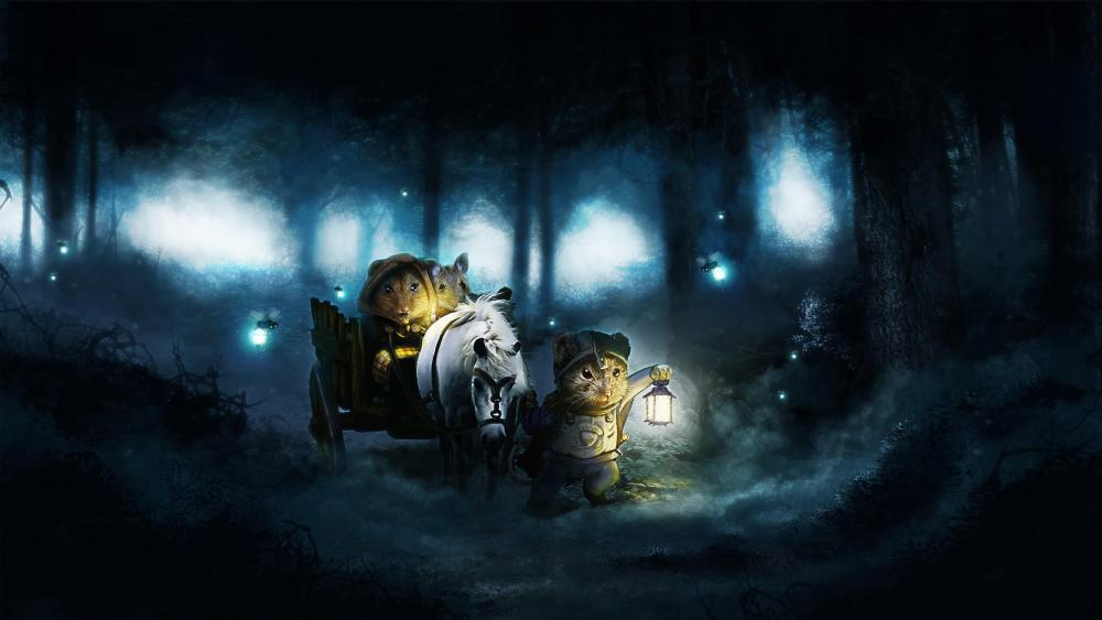 Dark forest - Fairytale art wallpaper
