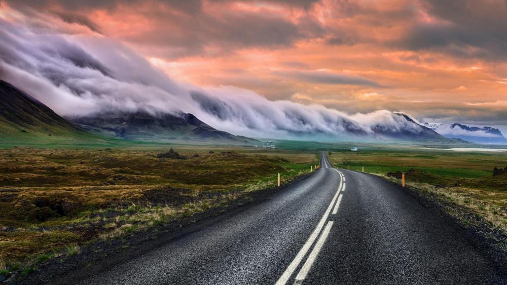 Heavenly road in Snaefellsnes, Iceland wallpaper