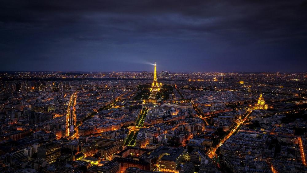 Paris skyline at night wallpaper
