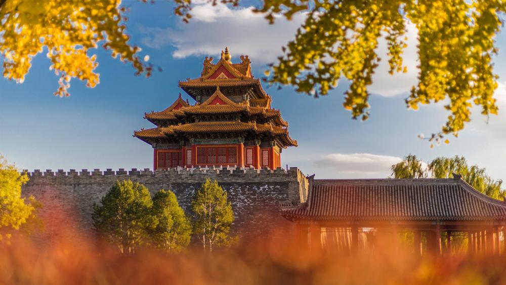 Turret Of Palace Museum at fall (Forbidden city, Beijing) wallpaper