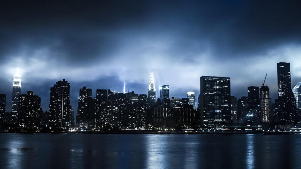 Dark New York skyline wallpaper