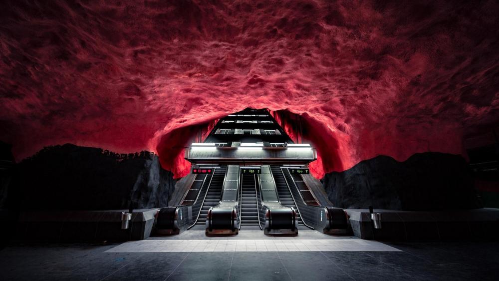 Solna Centrum station on the Stockholm Metro wallpaper