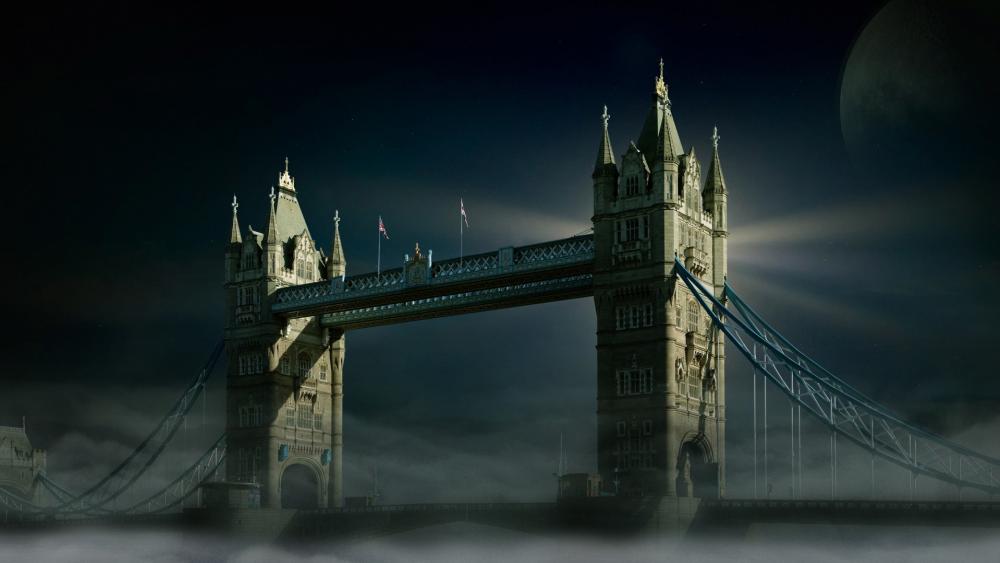 Tower Bridge in mist wallpaper