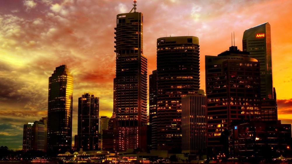 Brisbane sunset wallpaper