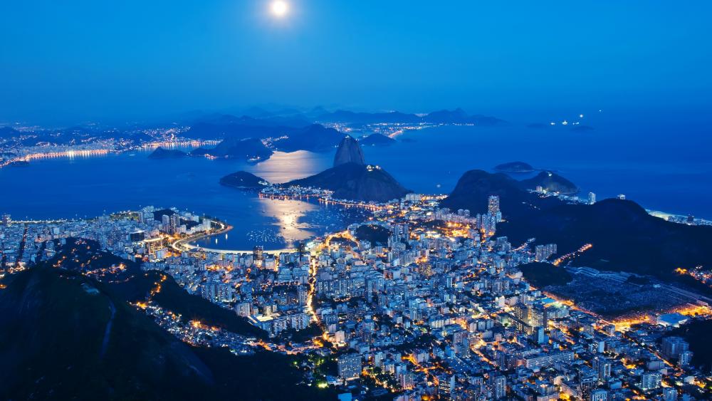 Corcovado at night wallpaper