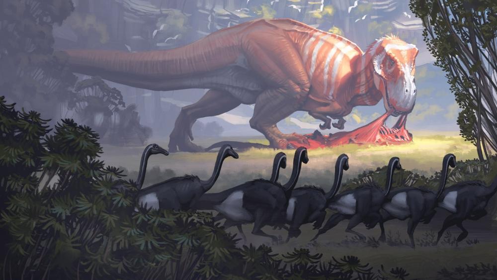 Majestic Dinosaurs in a Prehistoric World wallpaper