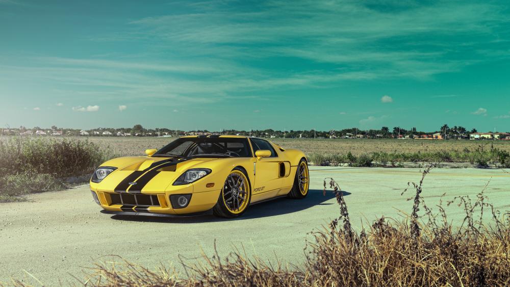 Yellow Ford GT wallpaper