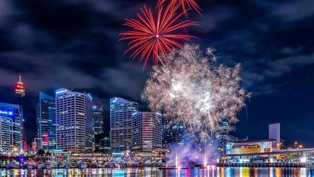 Darling Harbour fireworks wallpaper