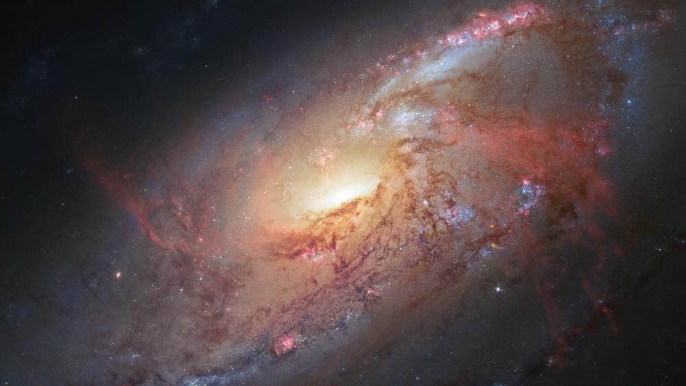 Messier 106 spiral galaxy wallpaper