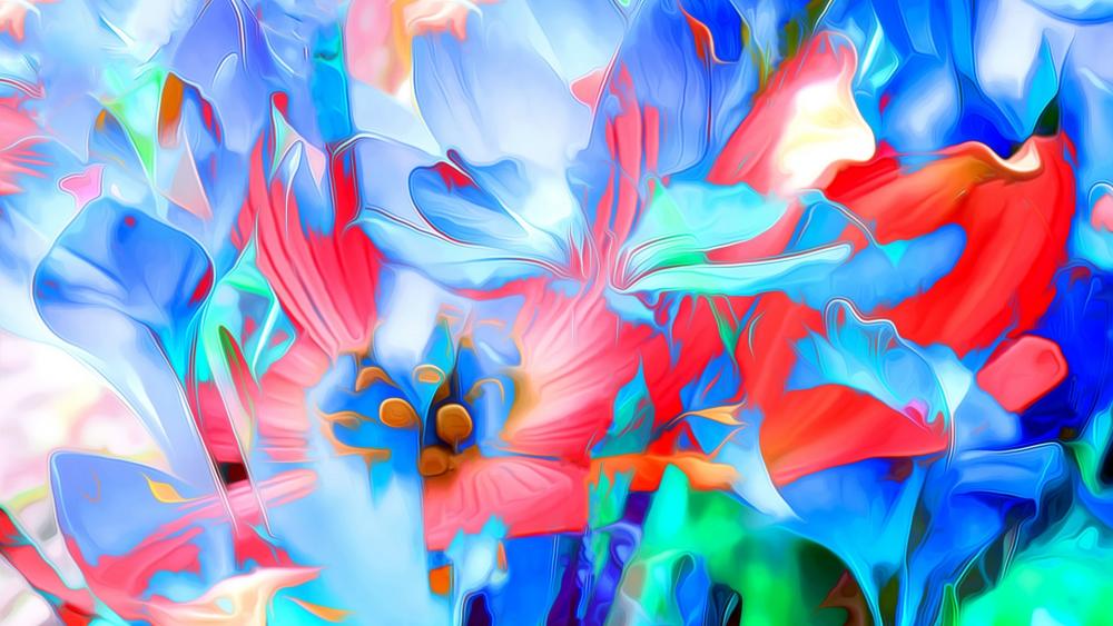 3D Abstract flowers wallpaper
