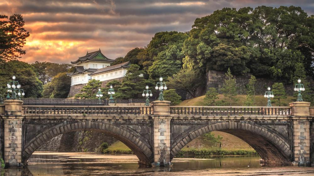 Nijubashi Bridge and the Imperial Palace in Tokyo wallpaper