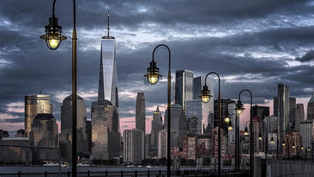 Freedom Tower and Lower Manhattan from Liberty Park wallpaper