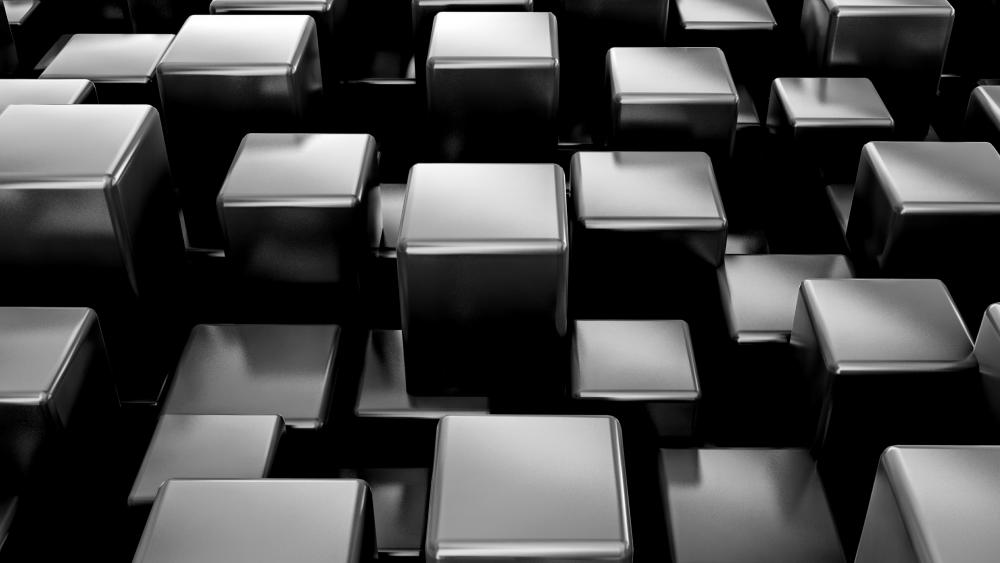 Metal 3D cubes wallpaper