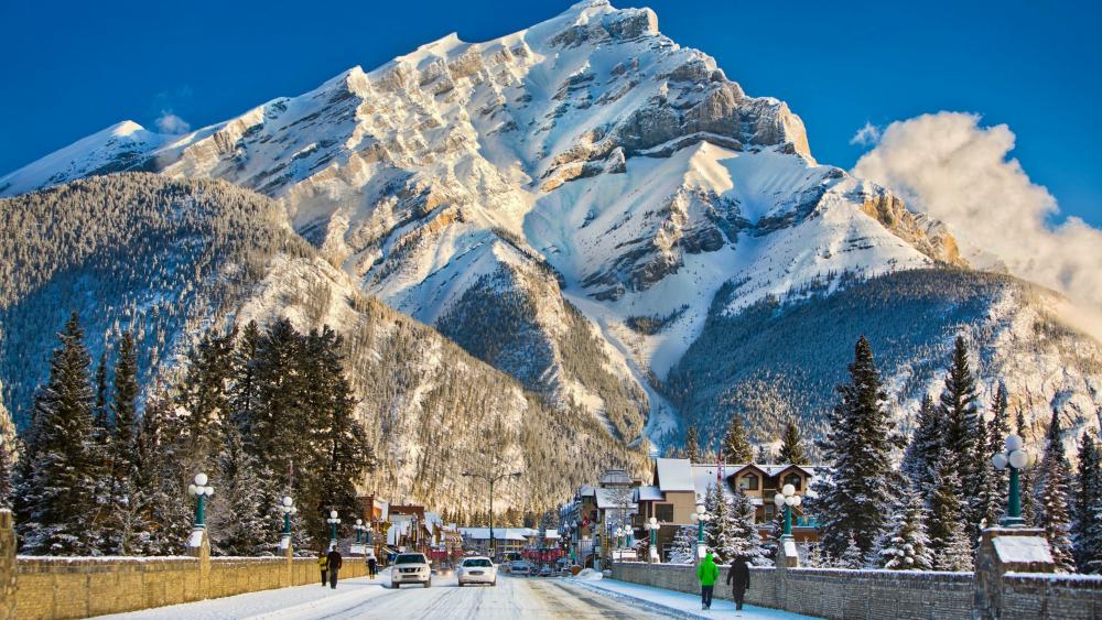 Winter in the Town of Banff wallpaper