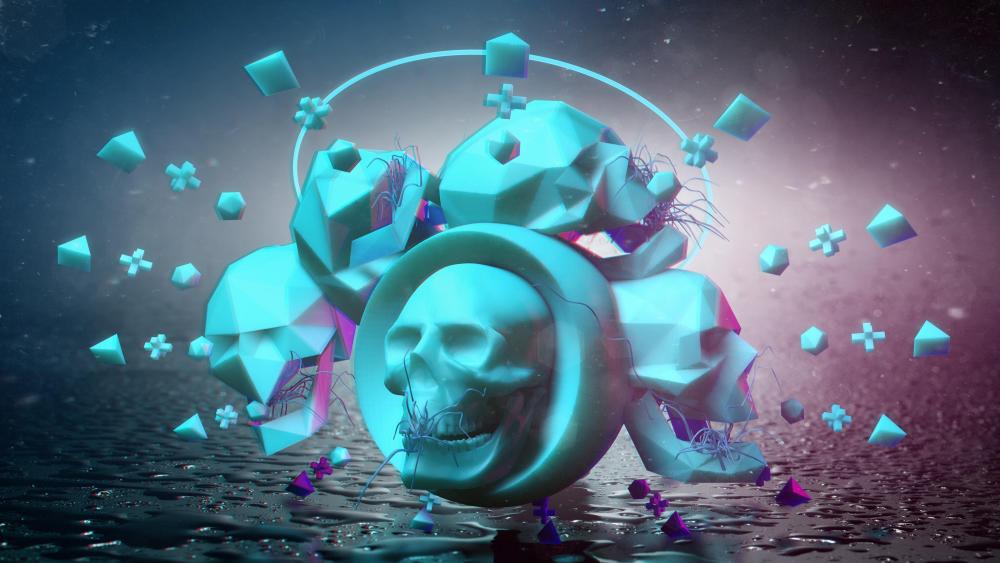 3D Skulls wallpaper