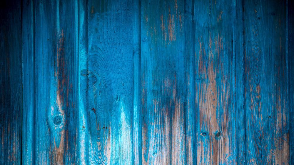 Blue wooden slats wallpaper