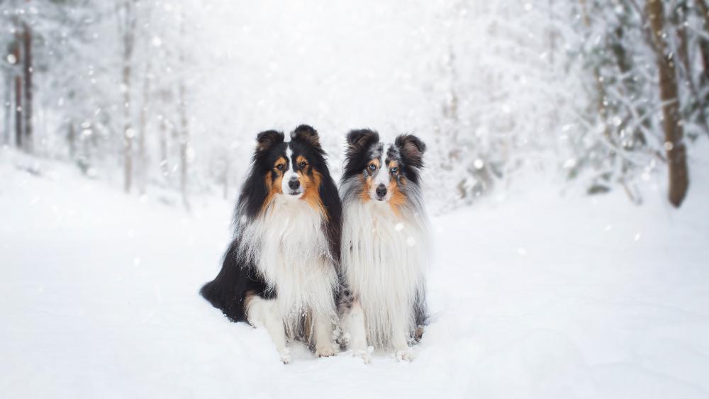 Rough Collie dogs wallpaper