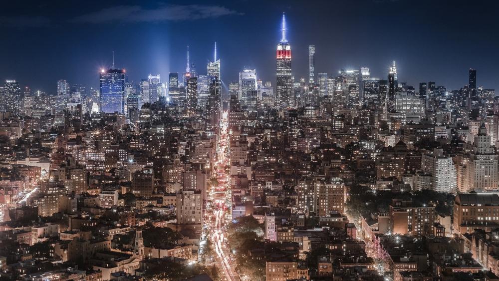 New York city lights wallpaper